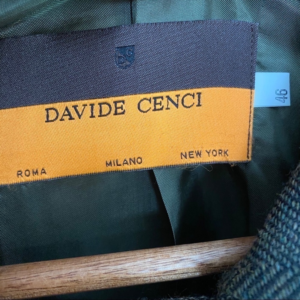 Davide Cenci 100% Wool Green Button Front Blazer - image 2